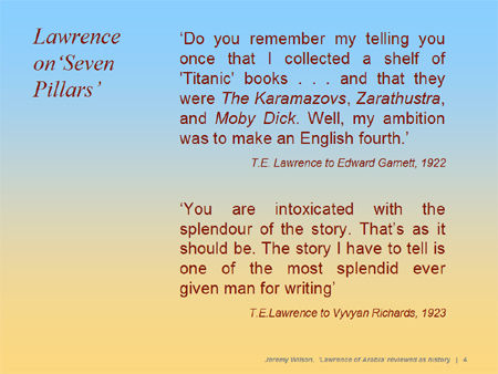 'Do you remember my telling you once that I collected a shelf of 'Titanic' books . . . and that they were The Karamazovs, Zarathustra, and Moby Dick. Well, my ambition was to make an English fourth.'